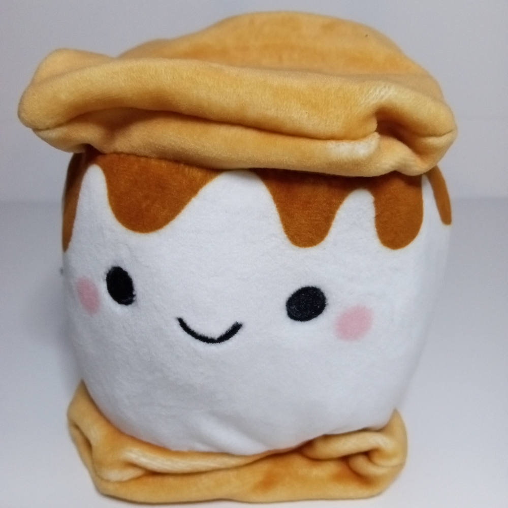 Kawaii Pancake Plush - White and Golden Brown